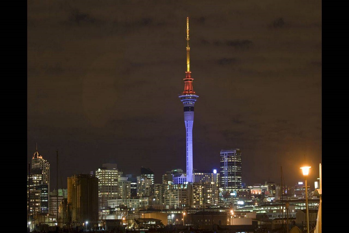 نمای برج آسمان در نیوزلند 