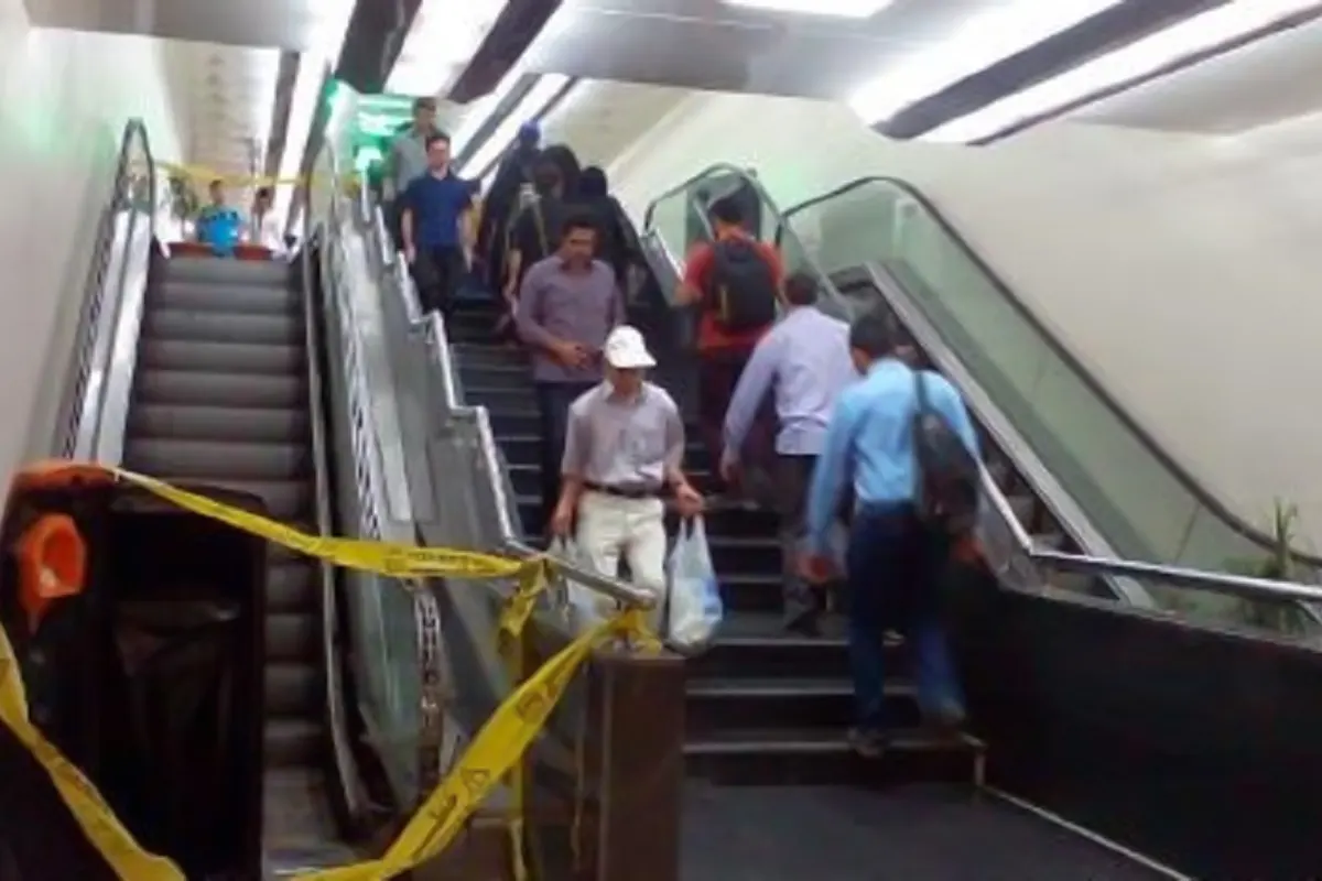 خرابی دائمی پله برقی ایستگاه مترو میرزای شیرازی تهران